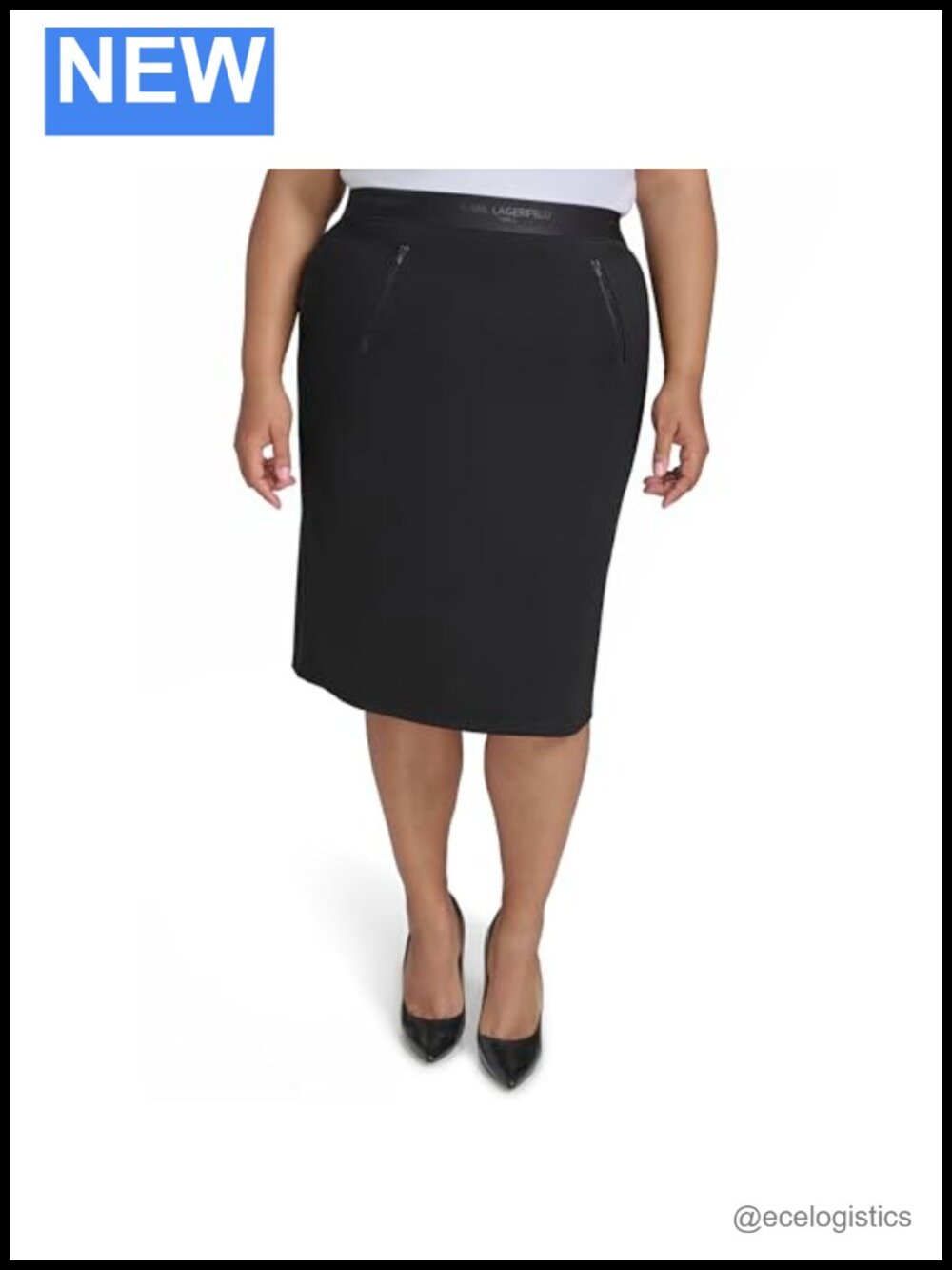 Karl Lagerfeld Formal Mini Skirt Office Wear to Work Professional Zip
